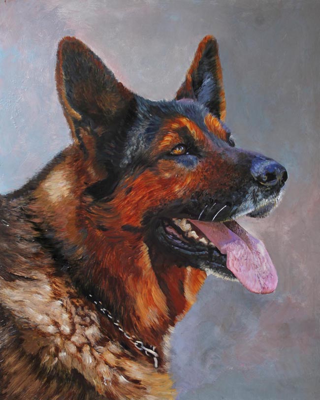 German Shepard Dog Painting